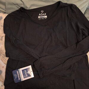 Adar universal underscrubs black long sleeve 2xl